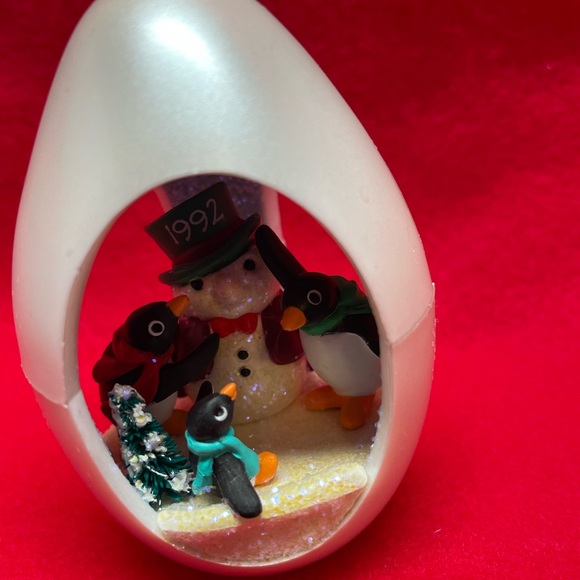 Three Penguin and a Snowman Hallmark Ornament - Picture 6 of 10